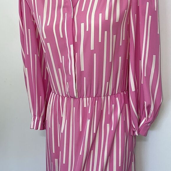 Balenciaga Dress Pink White Button Down Excellent Size 8 - Picture 3 of 8